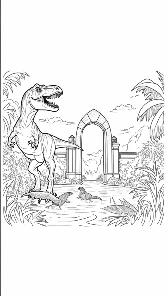 printable jurassic world coloring pages